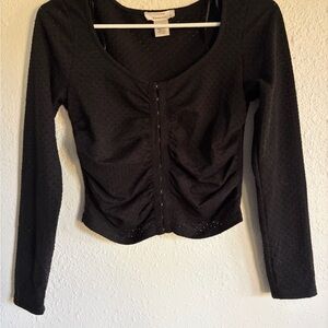 URBAN Romantics Black Button Down Top